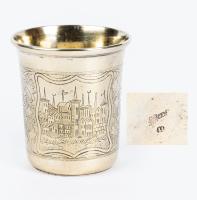 Superior 19th Century Imperial 84 Silver and Gold Gilt Kiddush Cup with Outstanding Engraving including Exceptional Scro