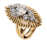 Ladies Vintage 14K Diamond Ring with a Brilliant Old European Cut Diamond