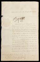 King George III Warrant to Affix Seal to the Ratification of a Preliminary Treaty with Emperor of Austria Signed Boldly