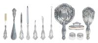 Antique and Very Nice Vanity Set in Sterling Silver 12 Pieces