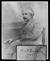 Albert Einstein: Autographed Double Weight 8 x 10 Photo Dated 1935