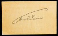 Thomas Edison: Superb Large Autograph in Pencil on Card