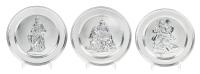 Three Sterling Silver Plates with Spectacular Repousse Work Replicating Great Works of Art