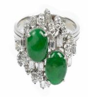 Ladies Vintage Platinum, Diamond and Jade Cocktail Ring that is Quite the Standout