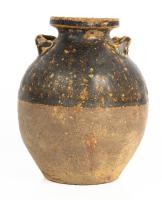 Ceramic Jar with Dark Brown Glaze from Thailand, 1400-1600 AD