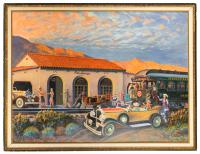 Eugene Clay. "Palm Springs" Wonderful Oil on Panel