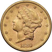1880-S $20 Liberty PCGS MS60