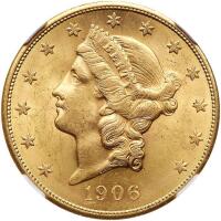 1906-S $20 Liberty NGC MS61