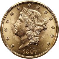 1907 $20 Liberty NGC MS62