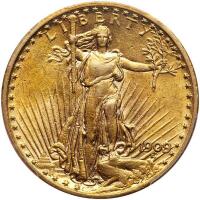 1909/8 $20 St. Gaudens PCGS AU58