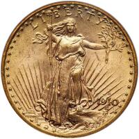 1910-D $20 St. Gaudens PCGS MS65