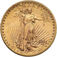 1911-D $20 St. Gaudens PCGS MS62