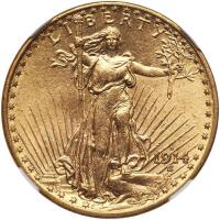 1914-D $20 St. Gaudens NGC MS63
