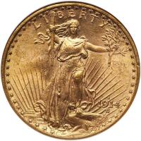 1914-S $20 St. Gaudens NGC MS63