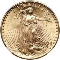 1924 $20 St. Gaudens NGC MS65
