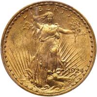 1924-S $20 St. Gaudens PCGS MS62