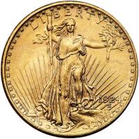 A Pair of 1900 & 1924 $20 Gold Coins AU55