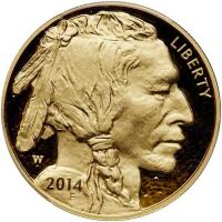 2014-W. $50.00 American Gold Buffalo .9999 Fine 1 ozt PCGS PF70 DC