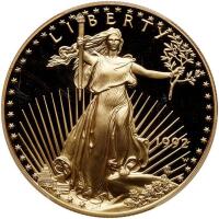 1992-W. $50.00 American Gold Eagle PCGS PF70 DC