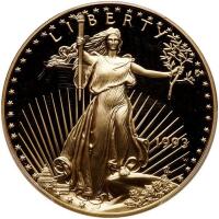 1993-W. $50.00 American Gold Eagle PCGS PF70 DC