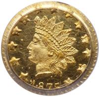 1875/3 Half Dollar Round Indian Head. Breen and Gillio-1058. Rarity 3