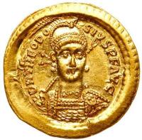Theodosius II, 402-450 AD. Gold Solidus (4.49g)