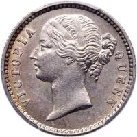 India-British. &Acirc;&frac14; Rupee, 1840 (B&C) PCGS AU58