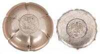 Mexico. Pair of Dishes with Peso's at Base