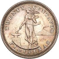 Philippines. 20 Centavos, 1904 PCGS MS63
