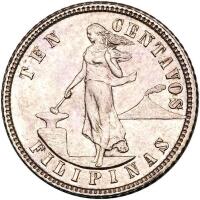 Philippines. 10 Centavos, 1904 PCGS MS64