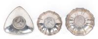 Worldwide. Three Small Silver Trays with Austrian Maria Theresa Restrike Talers at Base