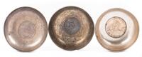 Worldwide. Lot of Silver Dishes or Small Ash Trays with Coins from Persia at Base: