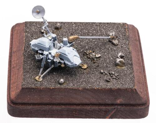 Detailed Model of 1976 Mars Viking Lander on a Meteorite Base