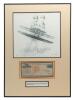 Framed Wright Brothers Etching and Cover Commemorating the Silver Anniversary of the First Airplane Flight