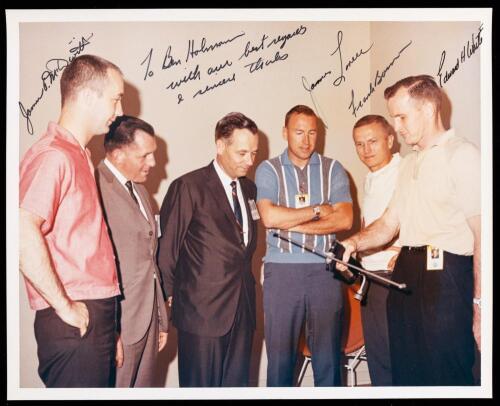 Gemini IV Group Photograph: Ben Hohmann, Edward H. White II, James A. McDivitt, James A. Lovell Jr., and Frank F. Borman II.