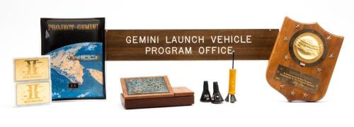 Gemini: Ben Hohmann's Personal Office Items: Two-Sided, Suspension Hallway Sign, Gemini Program Awards and Striking Pen Box