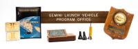Gemini: Ben Hohmann's Personal Office Items: Two-Sided, Suspension Hallway Sign, Gemini Program Awards and Striking Pen Box