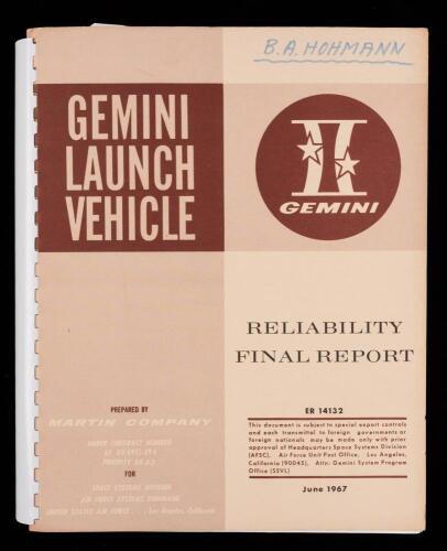Gemini Launch Vehicle Reliability Final Report, June 1967