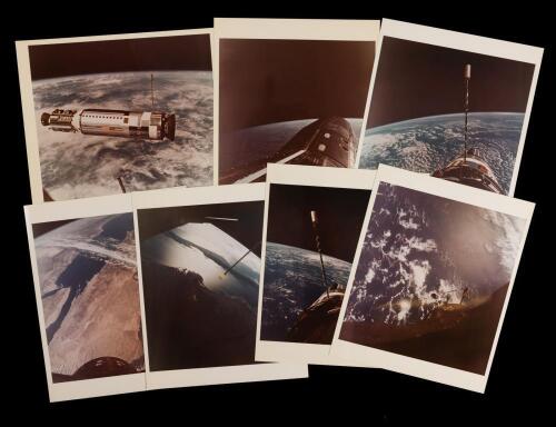 Set 2: 7 Color Kodak Paper Photographs From a Gemini Mission From Bernard Hohmann's Personal Collection