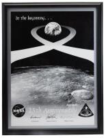 Apollo 8: 25th Anniversary Poster of the Mission Signed Boldly Across the Moon's Surface in the Poster by James Lovell, Frank Bo