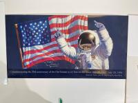 Apollo XI: Signed Print by Alan Bean on Deluxe, Double Weight Paper of His Original Art Work for the 25th Anniversary of the Moo