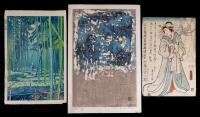 Multiple Artists Including Takeji Asano, Hiroshige, Katsushika, Hosai. Collection of Four Japanese Woodblock Prints