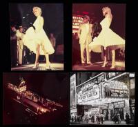 Marilyn Monroe: Four (4) George Barris Single Weight Photos from THE SEVEN YEAR ITCH. Set Photos and Marquee for Film Premiere S