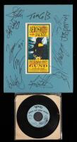 Steven Tyler: Two Superb Signed Pieces. 1994 Tour Flyer Boldly Signed by Members of "Aerosmith". Rare Tyler Signed 45 1st Band "