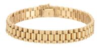 Ladies or Men's 18K Yellow Gold "Watch Band" Bracelet with Integrated Clasp