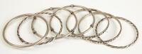 Ladies Sterling Silver Bangle Bracelets 7 Total