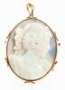 Stunning Opal Cameo of Exquisite Craftsmanship in Heavy 14K Yellow Gold Bezel. Can Be Worn as Pendant or Pin