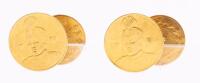 Men's Handsome Antique Pair of Cufflinks Each with Toman and &Acirc;&frac12; Toman.