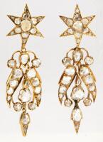 Ladies Dazzling Premium Polki Diamond Earrings, Custom Designed in 14K Yellow Gold