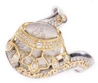 Very Rare Miss Universe Winner's Pin, 1995. 18K Yellow Gold and Platinum 5 Marquee Diamonds and 100 White Accent Diamonds
